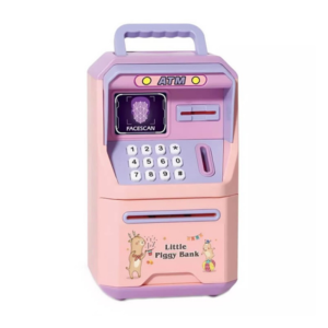 Κουμπαράς ATM με κωδικό & αναγνώριση προσώπου Ροζ-Μωβ 3378-1