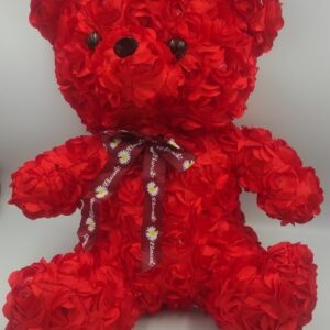 Αρκουδάκι από Τεχνητά Τριαντάφυλλα Κόκκινο 40cm