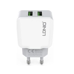 Ldnio Φορτιστής Χωρίς Καλώδιο με 2 Θύρες USB-A Λευκός A2202