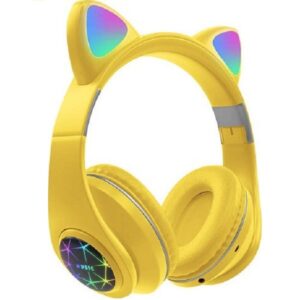 Ασύρματα/Ενσύρματα Over Ear Παιδικά Ακουστικά με 8 ώρες Λειτουργίας Κίτρινα