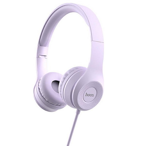 Ακουστικά Stereo Hoco W21 Graceful Charm 3.5mm με Μικρόφωνο Μωβ