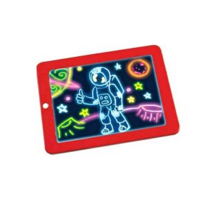 Τάμπλετ Ζωγραφικής Φορητό Magic Sketchpad Με Φωσφορίζοντα Χρώματα, 30 Στένσιλ & 3 Διπλούς Μαρκαδόρους - Κόκκινο