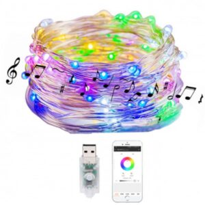 Bluetooth Smart RGB Fairy Light App & Music & Remote Control 10m X02PW7K1QT