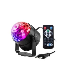Φωτορυθμικό Φωτιστικό RGB Party Light LED με Τηλεχειριστήριο σε Μαύρο Χρώμα 10PCB