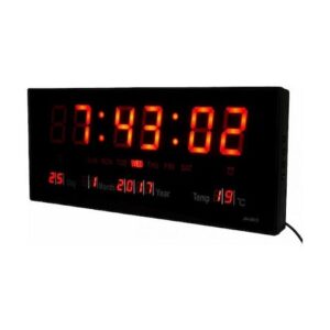 Ρολόι Τοίχου Ψηφιακό Πλαστικό Μαύρο 36x15cm JH-3615