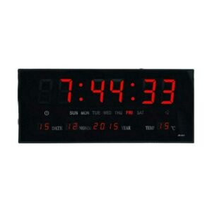 Ρολόι Τοίχου Ψηφιακό Πλαστικό Μαύρο 36x15cm JH-3615