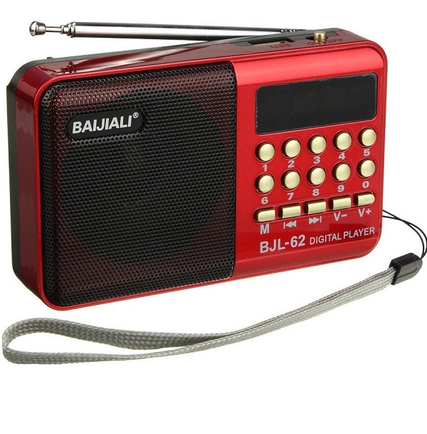 Ραδιοφωνάκι Επαναφορτιζόμενο με USB Κόκκινο BJL-62