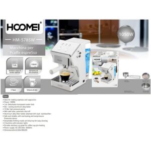 Μηχανή Espresso 1050W Πίεσης 15bar Λευκή Hoomei HM-5785W