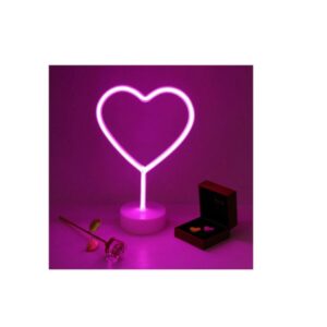 Φωτιστικό Καρδιά Διακοσμητικό Neon Μπαταρίας σε Ροζ Χρώμα